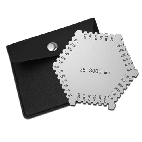 Uadme Medidor Espesor Pintura 25-3000um, Medidor de Película Húmeda Hexagonal de Acero Inoxidable de Alta Precisión, para Pinturas y Recubrimientos