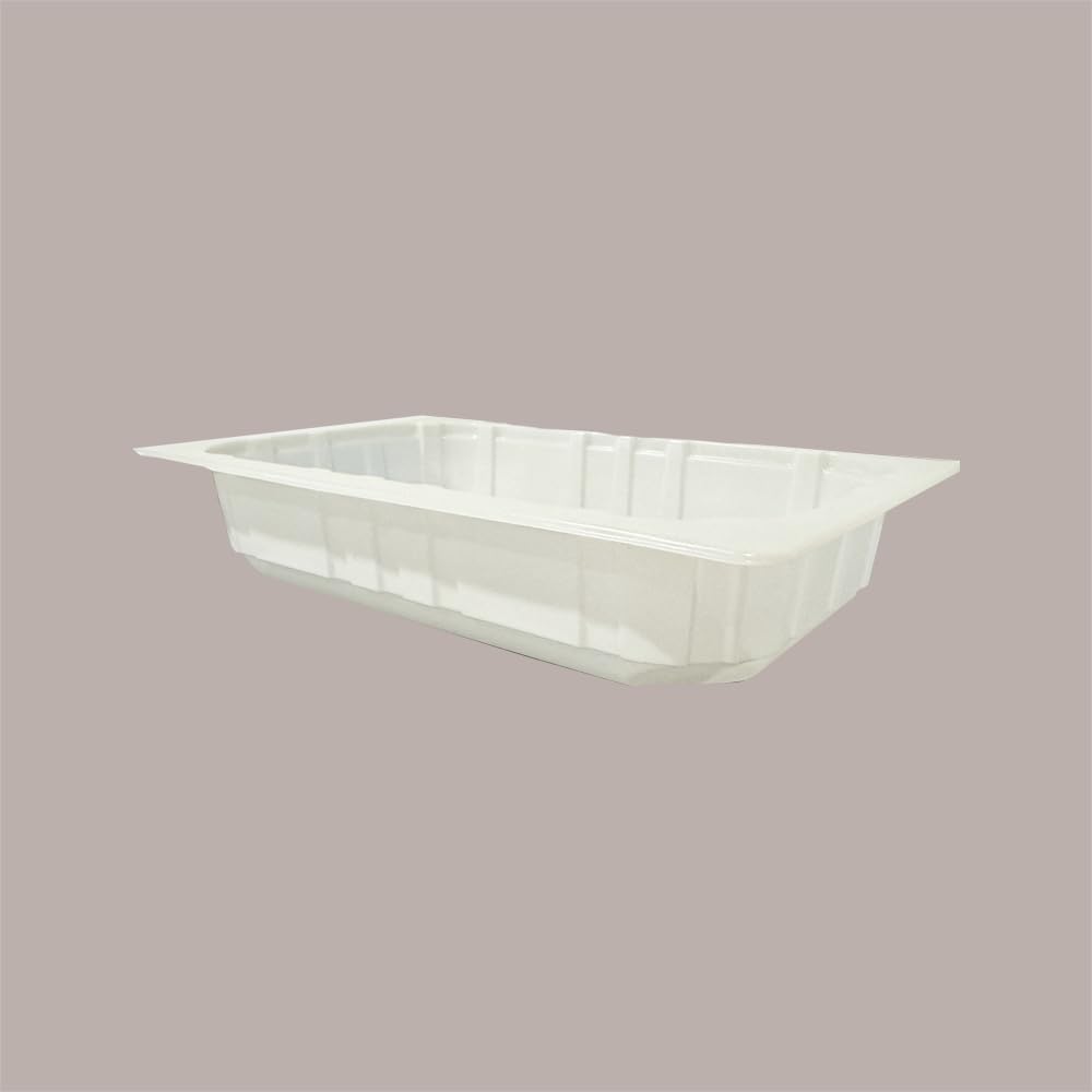 Lucgel Vaschette 1/4 Gastronorm in Polipropilene Termosaldanti Bianche 26x16H5 cm - 80 pezzi -