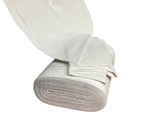 Image of Glus Fabric by The Metre-Mercerised Dyed Cotton for Embroidery-Cross Stitch-Bed Covers-Curtains-Cushion Covers-Table Cloth-Chair Upholstery-Sofa Cover (White, 100 cm X144 cm)