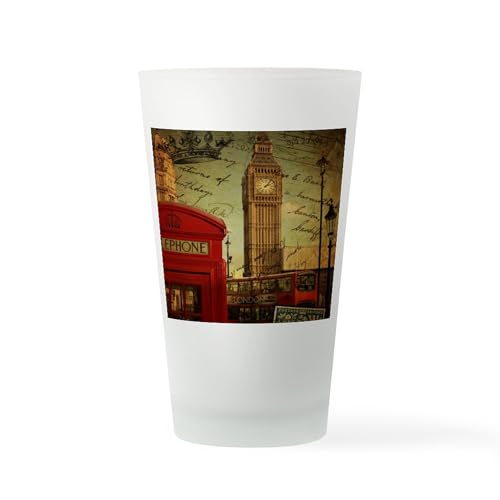CafePress Vintage London UK Fashion Pint Glass, 16 oz. Drinking Glass