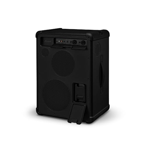 Image of Marshall Bromley 450 Portable Party Speaker - Loud 360 Sound with Bass EQ Controls | 40+ Hours Playtime | Bluetooth, 3.5 mm AUX, RCA, Microphone, Instrument Inputs | LED Lights - Black and Brass