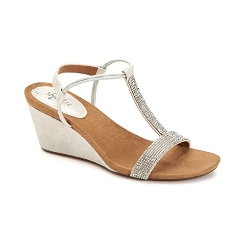 Image of Style & Co. Womens Mulanepwt Sequined Wedge Sandals