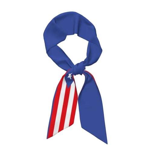 TINUADEE Puerto Rico Flag Puerto Rican Striped Flag Silk Scarf For Women Lightweight Fashion Neck Silk Satin Scarves For Sleeping Handbags Scarf