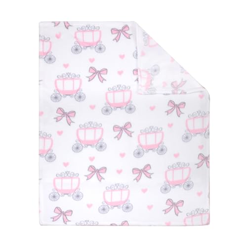Image of Flannel Toddler Blanket - 50 inchx40 inch Soft Kids Throw for Boys & Girls - Perfect for Naptime, Travel & Bedding (Carriage)
