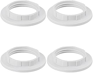DiCUNO Lamp Shade Reducer Ring E14, Lamp Holder Twist Lock Socket Replacement Ring, Lampshade Ring Converter, Small Screw Lamp Shades White, 4 Pieces