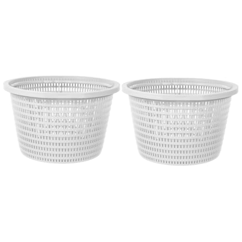 Kisangel 2St Filterkorb Pool Abfallfilter Pool Filtersieb ahock Siebe Schwimmbad Filterversorgung Schwimmkorb Pumpenkorb für Schwimmbecken Mesh-Skimmerkorb Skimmer Korb Abs Weiß