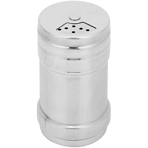Stainless Steel Spice Condiment Bottle, Cooking Spice Organizer Spice Dispenser, Kitchen Gadget Seasoning Organizer Jar Canister, for Store Salt, Pepper, Hot Pepper and etc(Medium) Cover