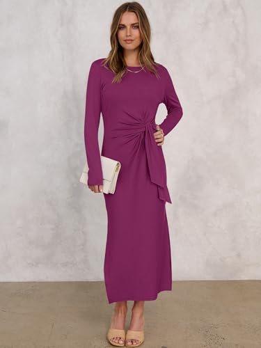 Image of ANRABESS Women's Fall Long Sleeve Casual Maxi Dress