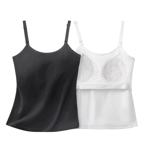 Training Bras and Camisole Tops for Girls, Built-in Bra, Adjustable Straps, 2-in-1 Sports and Daily Wear