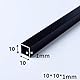 Coavoo Vierkantrohr aus Aluminium, schwarz, Flachrohr aus Aluminium, 10 mm x 10 mm x 1 mm x 400 mm, Material 6063, geeignet für den Bau und die Dekoration, 4 Stück