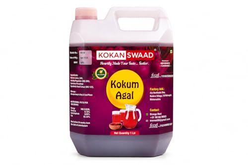 Image of KOKANSWAAD Kokum Agal 1L | Natural Kokum Syrup Concentrate for Solkadhi & Sharbat | Traditional Maharashtrian Kokum Juice | Cooling Summer Drink