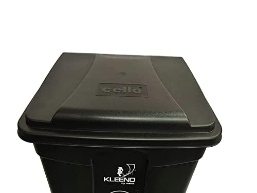 Image of Cello Strong Plastic Step-On Pedal Garbage Dustbin 60 Ltr, Black & Black (COMBO)