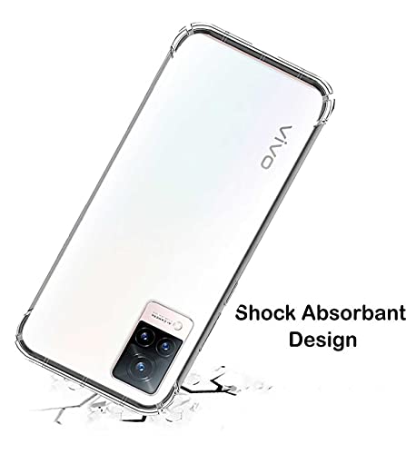 Image of Soft Flexible Silicone Back Cover Compatible with Vivo V21 5G, Transparent Case