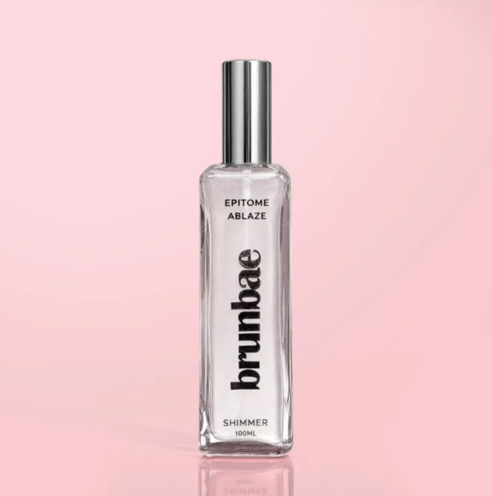 BRUN-BAE Epitome Ablaze Silver Shimmer Body Mist, Alcohol-Free, Lightweight Non-Sticky Formula, 100ml, Long-Lasting 12+ Hour Wear