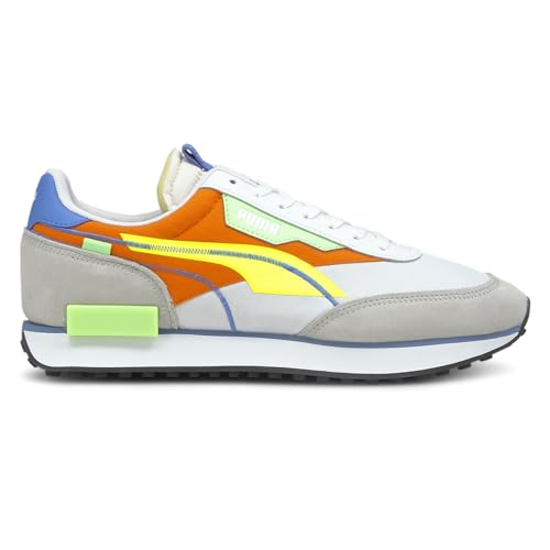 PUMA Mens Future Rider Twofold Sd Pop Lace Up Sneakers Shoes Casual - Orange, White, Yellow2