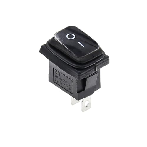Interrupteur à bascule IP67 noir à 2 broches pour circuits électriques - Lot de 100 pièces 15X21MM