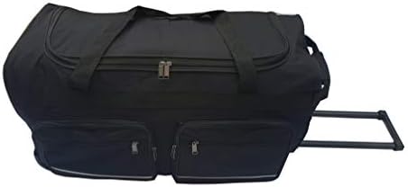 Grote reistas en sporttas met wieltjes, maten L-100 L, XL-115 L, XXL-150 L, XXXL-200 L, zwart/blauw, zwart., 100L