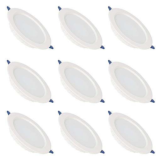Foco LED Ultrafino de 5 W, Blanco, para Techo, decoración, iluminación, Ahorro de energía, sin Parpadeo, para baño, Pasillo, Escenario, 9 Unidades