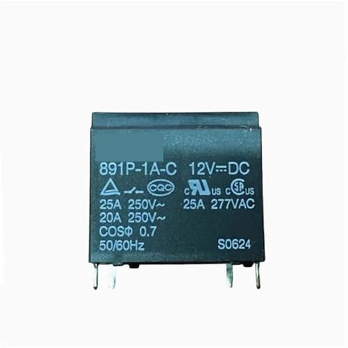 Relais 12V 891P-1A-C-12V commutateur 4 broches 25A pour automatisme