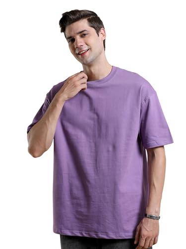 Image of Men's 240 GSM Cotton Oversized Tee - Heavyweight Bio-Washed Fabric | Premium Street Style | Super Soft, Thick & Breathable T-Shirt