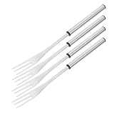 COLLBATH 4 Stück Edelstahl Fonduegabel Dreizackige Schokoladenfonduegabeln Hitzebeständig für Käse Grill und Familienfeiern
