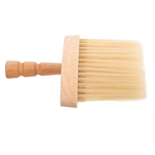 MERRYHAPY Barber Brush for Waves Hard Brush for Waves Barber Brush Neck Duster Barber Wood Handle Shaving Brush