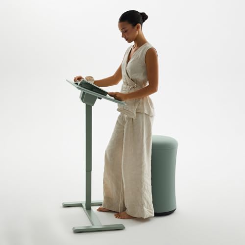 Image of TopJob AnyDesk Nest Pro Sit Standing Desk, Portable Folding Stand Desk with Hidden Wheels, Computer Workstations, Home Use, Couch Side Table, Bedside Table, Kitchen Prep Table, Cordless (Black)