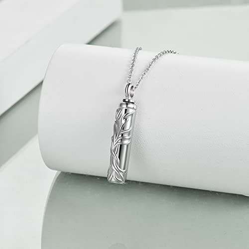 ONEFINITY Urn Necklace Sterling Silver Bar Tree of Life/Rose Flower/Sunflower/Moon Star Cremation Jewelry for Ashes Memory Jewelry for Women Men2