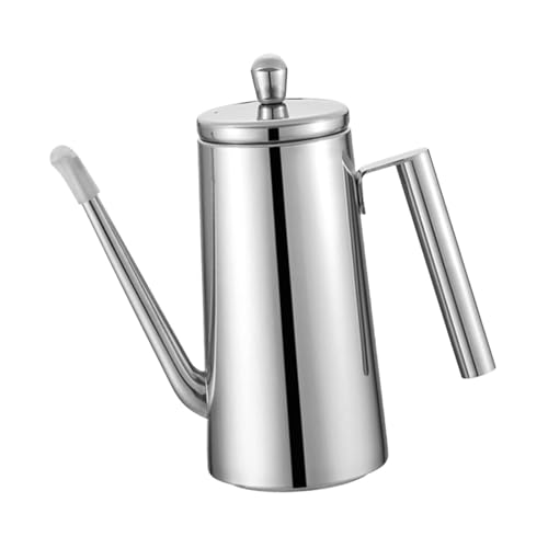 Sharplace Botella Dispensadora de Aceite de Acero Inoxidable para Cocina, Portátil, con Asa, Multifuncional, para Barbacoa en Casa O Restaurante, Mango de Acero de 1000 Ml, Individual
