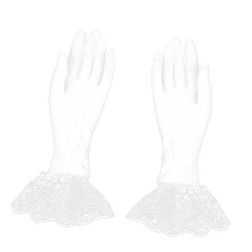 Homyl Rendas Luvas Curtas ópera Casamento Nupcial Festa à Noite Traje Acessório Acessório - Preto