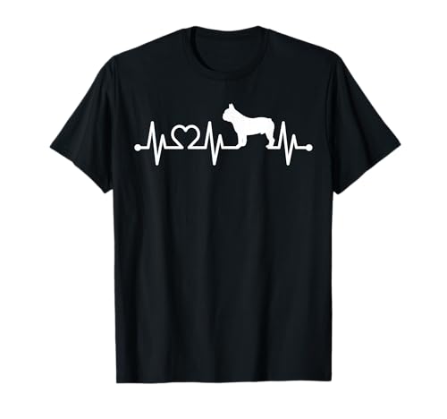 Frenchie EKG Herzschlag Französische Bulldogge Puls T-Shirt