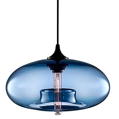 Lámpara colgante de vidrio azul para iluminar tu comedor con la elegancia de sus burbujas