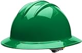 Bullard 3-Rib C33 Full Brim Safety Hard Hat with 6-Point Ratchet Suspension and Cotton Brow Pad, Kelly Green