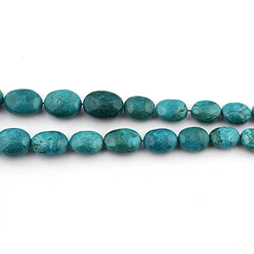 Perle turquoise véritable briolette ovale lisse 18mm 26mm fil 45cm bijoux SB206