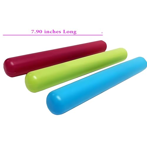 Set Of 3 Ice Stick Rods Large 8\'\' Ice Cube Stick Reusable Water Bottle Cooling Rod. (Green, Blue, Pink)