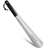 ZOMAKE Calzador Largo Acero Inoxidable,Calzador de Zapatos Mango Largos 30CM Calzadores Metal para Hombre Mujere Personas Mayores Grande Calzadores Metalicos para Botas(1 Pieza Plateada)