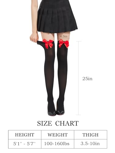 Image of SOUTHRO Thigh High Stockings & Fishnet Tights with Bow, Cute Kawaii Socks | Soft Nylon, Velvet & Satin Bow Styles; Thigh High, Knee High or Footed Tights; for Coquette, Halloween, Cosplay & Date