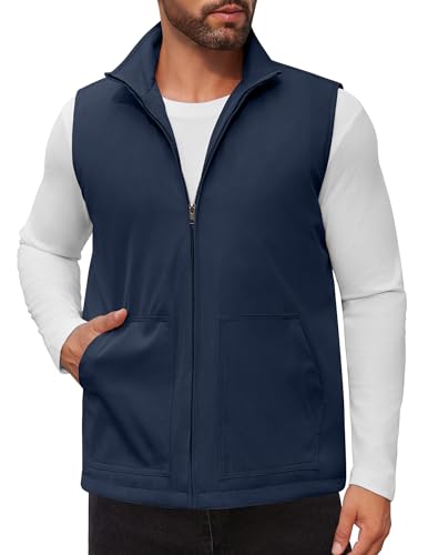 COOFANDY Men's Casual Outerwear Vest Lightweight Zip Up Sleeveless Jacket Outdoor Work Hiking Travel Golf Vest with Pockets
