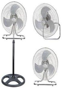 TM 18 Inch Industrial Grade 3 in 1 Stand + Desk + Wall Fan | High Velocity Standing Mount Oscillating Fan