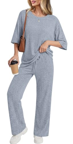 Addtoo Womens Lounge Sets Short Sleeve Pajama Plus Size 2 Piece Sets 2XL
