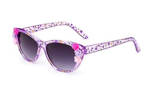 Kyra Kids Girls Toddlers Fashion Sunglasses Cateye Cute Sunglasses With Flowers Uv Protection W/Pouch (0-5 Yrs) #TOP2
