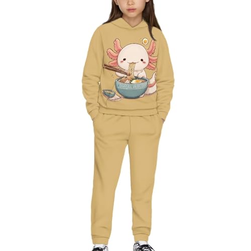 WELLFLYHOM Girls Hoodie and Sweatpants Set 2 Piece Graphic Long Sleeve Kids Sweatshirt and Jogger Pants Set(5-12T)