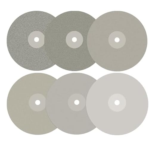 DZQ 6 PCS Diamond Flat Lap Wheel Disc 6" x 1/2" Arbor Hole Abrasive Grit 60 120 400 800 1500 3000 for Cutting or Sanding Stone and Glass