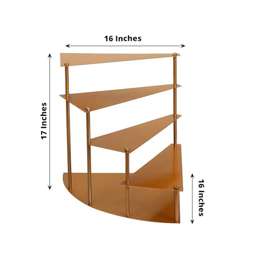 17 in Gold 4 Tier Spiral Stairway Metal Cupcake Dessert Stand Wedding Party Events Reception Home Decorations Supplies