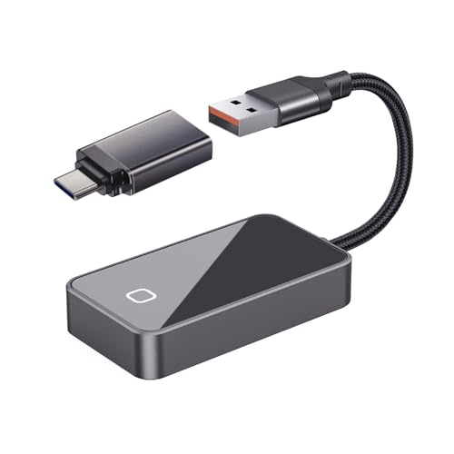 Wireless CarPlay Adapter, converts wied to Wireless CarPlay, Plug and Play CarPlay compatiblewith Android,iPhone 6,i0S 10+,and2015+Versions of car Wireless Adapter(Black)