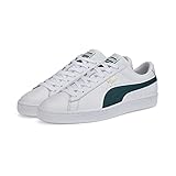 modelli di scarpe classiche uomo Profilo basso PUMA Basket Classic XXI, Scarpe da Ginnastica, Uomo, Puma White/Varsity Green, 41 EU