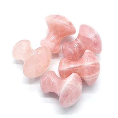 Herramienta de masaje facial de piedra de Jade con rodillo de Jade de setas de cuarzo rosa al por mayor for la belleza humana LIUZIIHAYIN