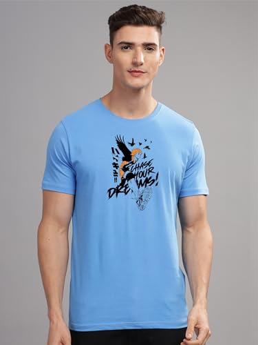 Image of ADRO Men's Cotton Comfort Fit Anime T Shirt - Premium Printed Haikyuu Tshirt - Perfect for Haikyuu Fans Print and Comfortable Fit T-Shirt