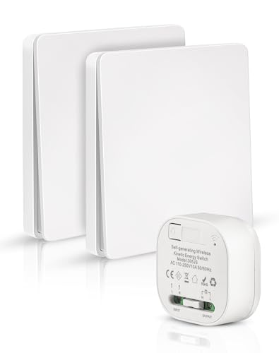 2 Funkschalter mit Empfänger Funklichtschalter Ohne Batterie Funk Lichtschalter Set Batterieloser Funk-Wandschalter 230V Keine Verkabelung Erforderlich - ZITFRI 2 Funkschalter mit Empfänger Funklichtschalter Ohne Batterie Funk Lichtschalter Set Batterieloser Funk-Wandschalter 230V Keine Verkabelung Erforderlich - ZITFRI
