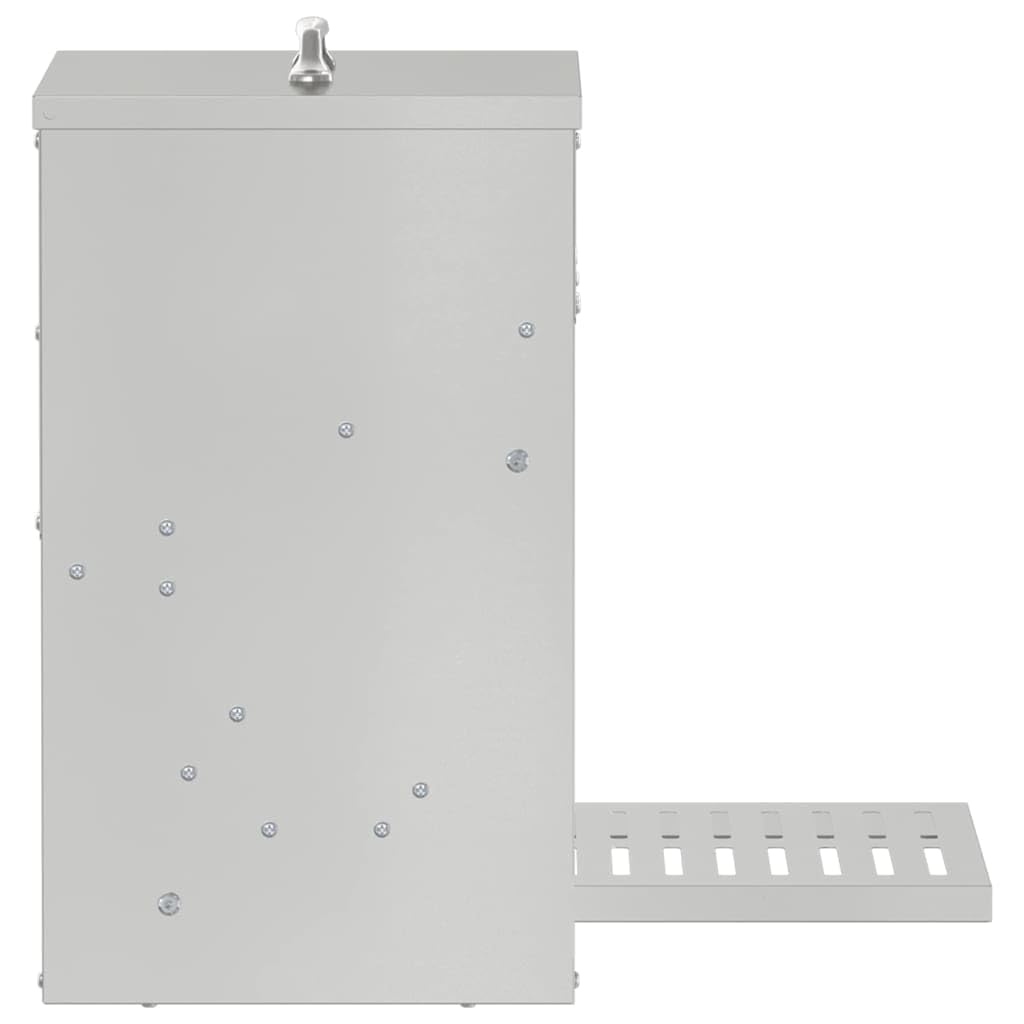 Comedero para patadas de pollo de acero galvanizado de 33 x 42 x 40 cm, resistente a la intemperie con capacidad de 10 kg para interior y exterior, estación de alimentación protectora con